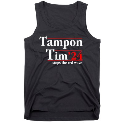 Tampon Tim Will Stop The Red Wave Funny Vote Harris Walz Tank Top