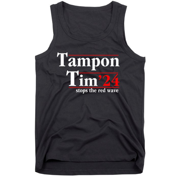 Tampon Tim Will Stop The Red Wave Funny Vote Harris Walz Tank Top