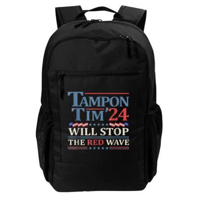 Tampon Tim Will Stop The Red Wave Funny Vote Harris Walz Daily Commute Backpack