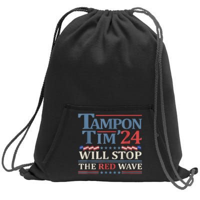 Tampon Tim Will Stop The Red Wave Funny Vote Harris Walz Sweatshirt Cinch Pack Bag