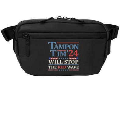 Tampon Tim Will Stop The Red Wave Funny Vote Harris Walz Crossbody Pack