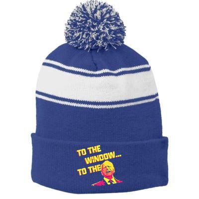 To The Window To The Walz Kamalaharris 2024 Stripe Pom Pom Beanie