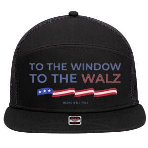 To The Window To The Tim Walz Kamala Harris 2024 7 Panel Mesh Trucker Snapback Hat