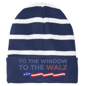 To The Window To The Tim Walz Kamala Harris 2024 Striped Beanie with Solid Band