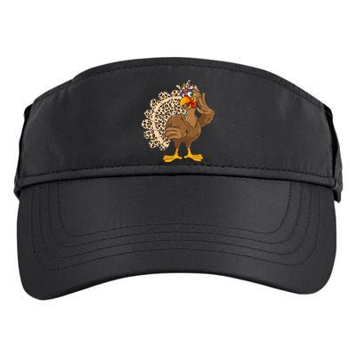 Thanksgiving Turkey Women Girl Leopard Print Autumn Fall Adult Drive Performance Visor