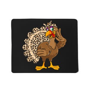 Thanksgiving Turkey Women Girl Leopard Print Autumn Fall Mousepad