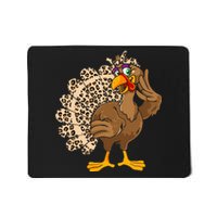 Thanksgiving Turkey Women Girl Leopard Print Autumn Fall Mousepad