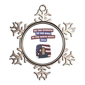 To The Window To The Tim Walz Kamala Harris 2024 Metallic Star Ornament