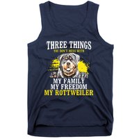 Three Things You Dont Mess With My Family Rottweiler Dog Tank Top