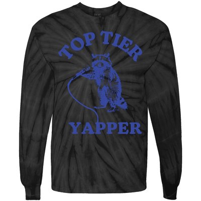 Top Tier Yapper Meme Retro Cartoon Tie-Dye Long Sleeve Shirt