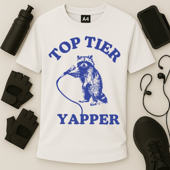 Top Tier Yapper Meme Retro Cartoon Cooling Performance Crew T-Shirt