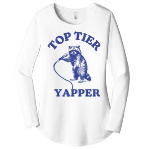 Top Tier Yapper Meme Retro Cartoon Women's Perfect Tri Tunic Long Sleeve Shirt