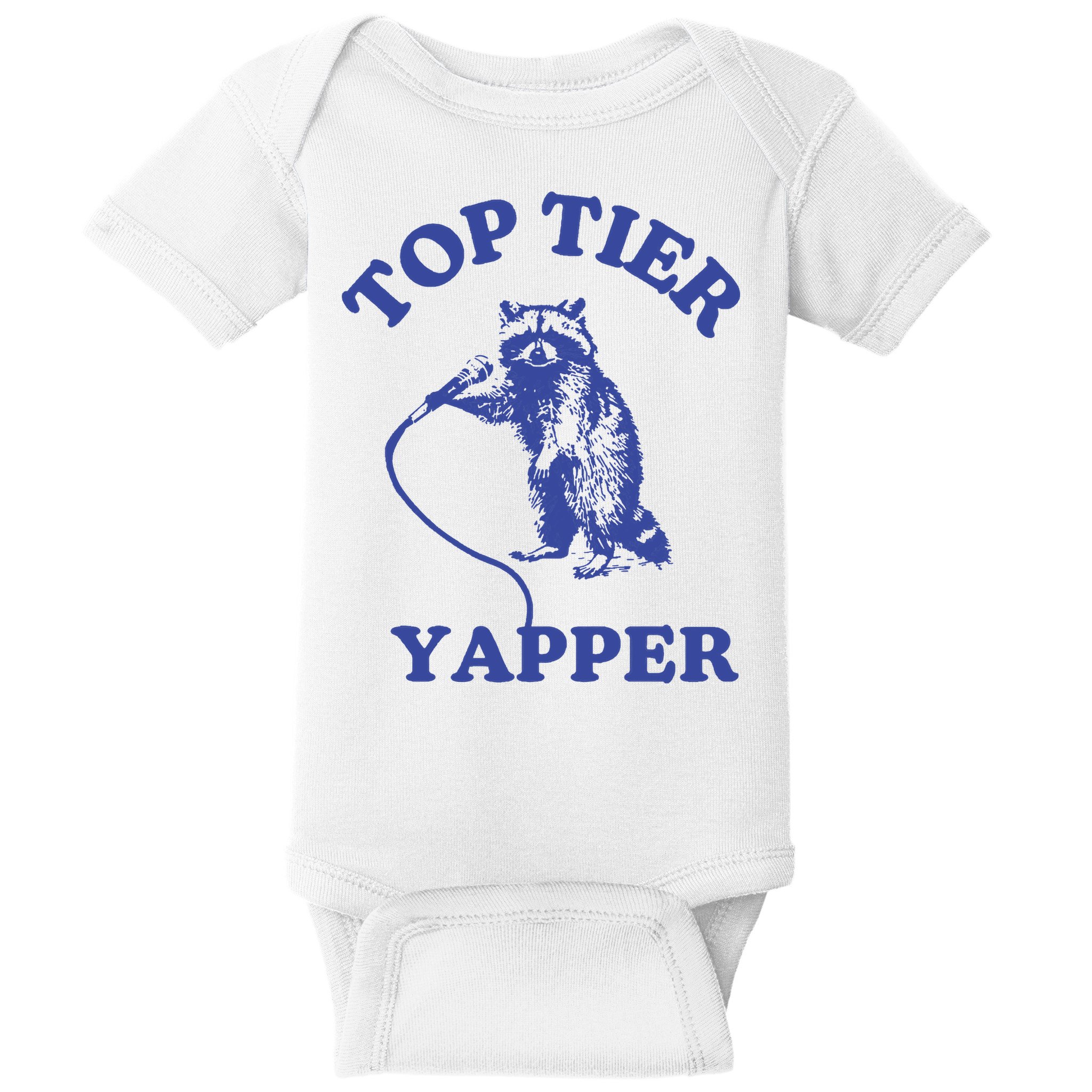 Top Tier Yapper Meme Retro Cartoon Baby Bodysuit