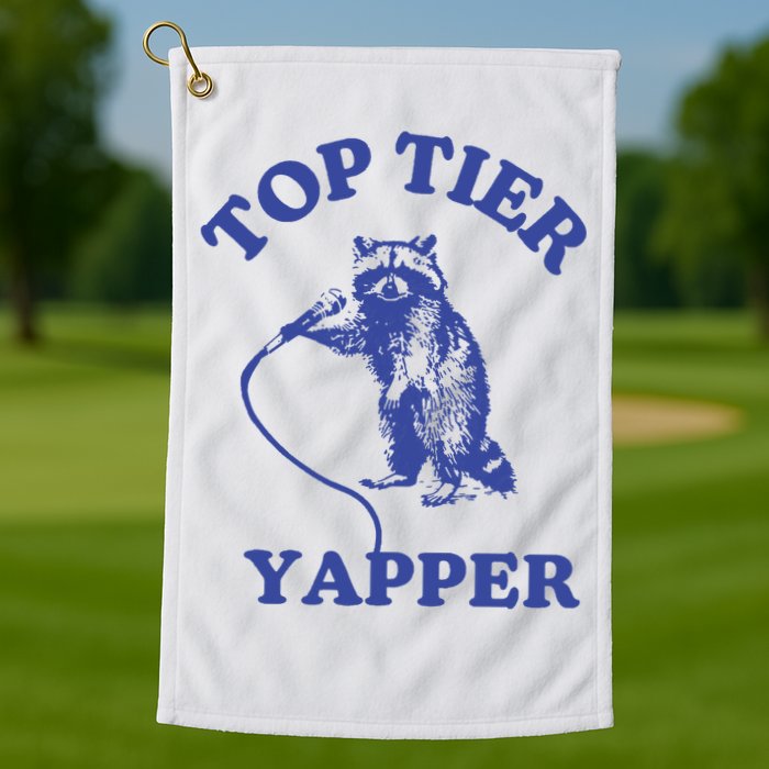 Top Tier Yapper Meme Retro Cartoon Golf Towel