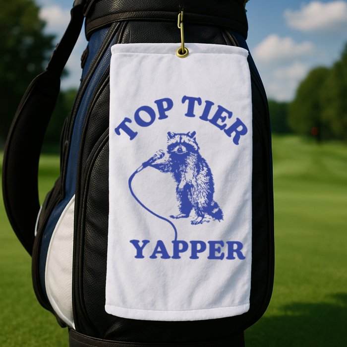 Top Tier Yapper Meme Retro Cartoon Golf Towel