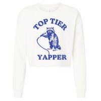 Top Tier Yapper Meme Retro Cartoon Cropped Pullover Crew
