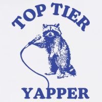 Top Tier Yapper Meme Retro Cartoon Cropped Pullover Crew