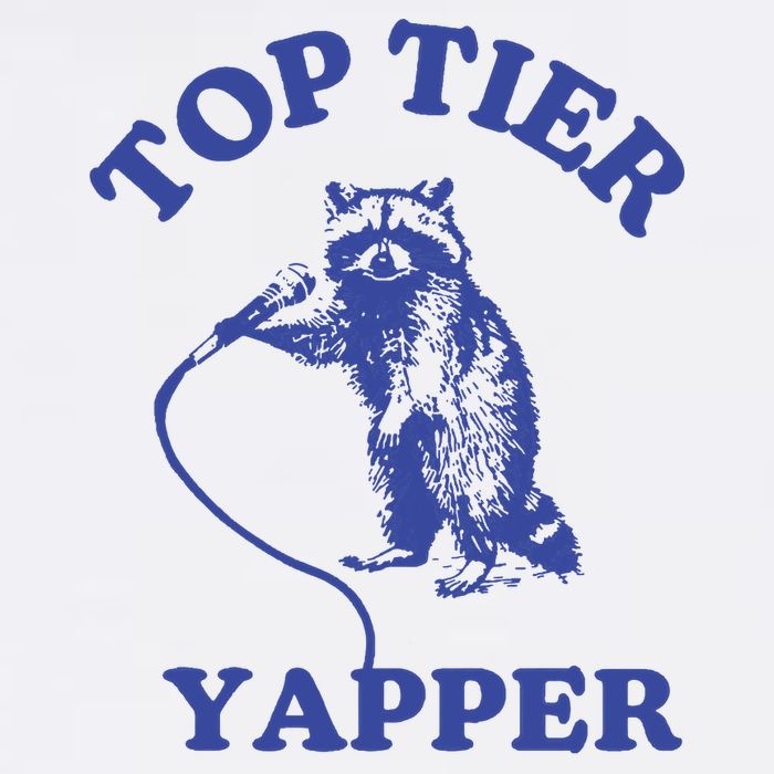 Top Tier Yapper Meme Retro Cartoon Cropped Pullover Crew