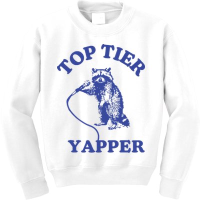 Top Tier Yapper Meme Retro Cartoon Kids Sweatshirt