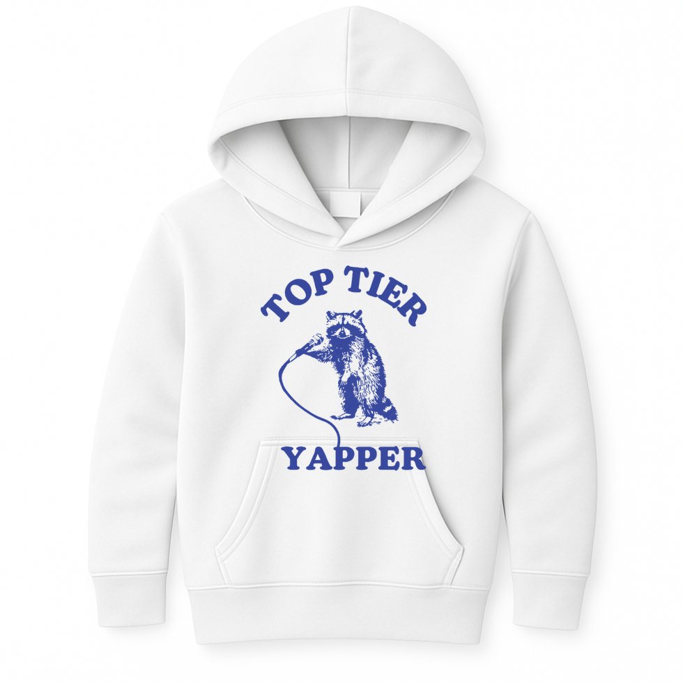 Top Tier Yapper Meme Retro Cartoon Kids Hoodie