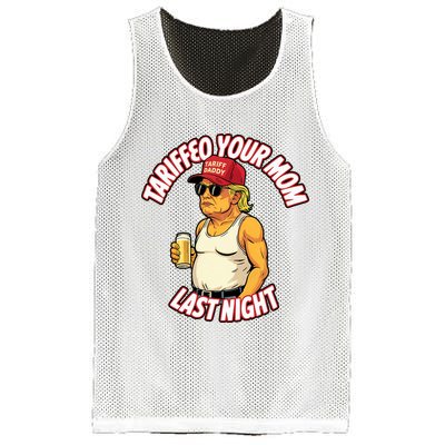 Trump Tariffied Your Mom Last Night Beer Funny Mesh Reversible Basketball Jersey Tank