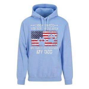 Three Things You Dont Mess With My Family Freedom My Dog Unisex Surf Hoodie