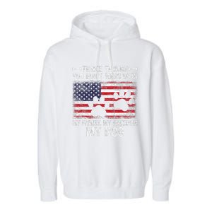 Three Things You Dont Mess With My Family Freedom My Dog Garment-Dyed Fleece Hoodie