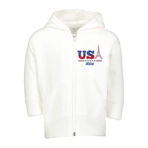 T.E.A.M U.S.A 2024 Paris Sport Games Toddler Zip Fleece Hoodie