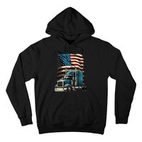 Trucker Us American Flag For Patriotic Hoodie