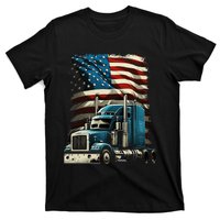 Trucker Us American Flag For Patriotic T-Shirt