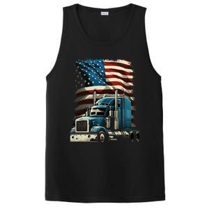 Trucker Us American Flag For Patriotic PosiCharge Competitor Tank