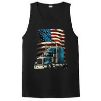 Trucker Us American Flag For Patriotic PosiCharge Competitor Tank