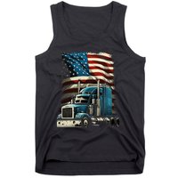 Trucker Us American Flag For Patriotic Tank Top