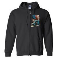 Trucker Us American Flag For Patriotic Full Zip Hoodie