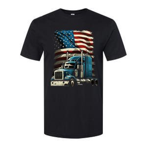 Trucker Us American Flag For Patriotic Softstyle CVC T-Shirt