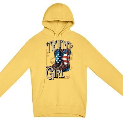 Trump Usa American Cow Boots Meaningful Gift Premium Pullover Hoodie