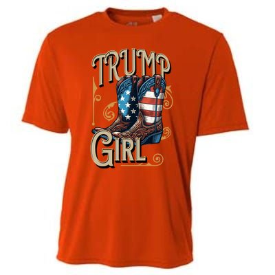 Trump Usa American Cow Boots Meaningful Gift Cooling Performance Crew T-Shirt