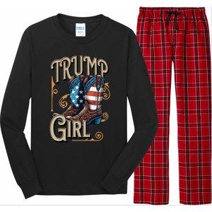 Trump Usa American Cow Boots Meaningful Gift Long Sleeve Pajama Set