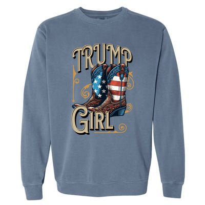 Trump Usa American Cow Boots Meaningful Gift Garment-Dyed Sweatshirt