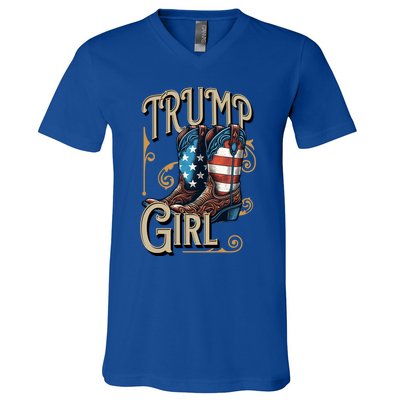 Trump Usa American Cow Boots Meaningful Gift V-Neck T-Shirt