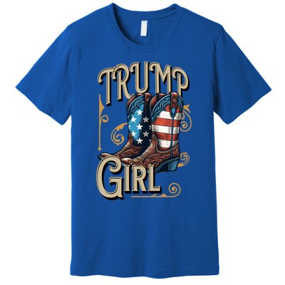 Trump Usa American Cow Boots Meaningful Gift Premium T-Shirt