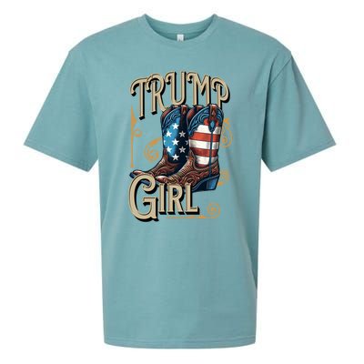 Trump Usa American Cow Boots Meaningful Gift Sueded Cloud Jersey T-Shirt