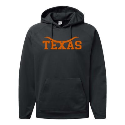 Texas Usa Bull American Font Performance Fleece Hoodie