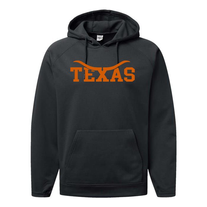 Texas Usa Bull American Font Performance Fleece Hoodie