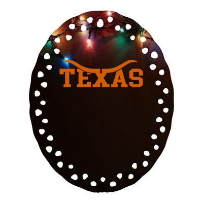 Texas Usa Bull American Ceramic Oval Ornament