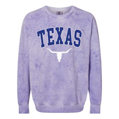 Texas USA Bull America Font Colorblast Crewneck Sweatshirt