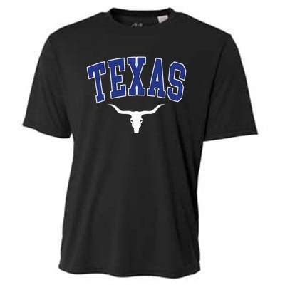 Texas USA Bull America Font Cooling Performance Crew T-Shirt