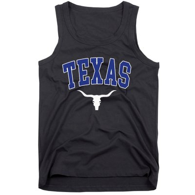 Texas USA Bull America Font Tank Top