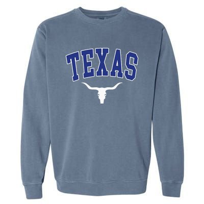 Texas USA Bull America Font Garment-Dyed Sweatshirt