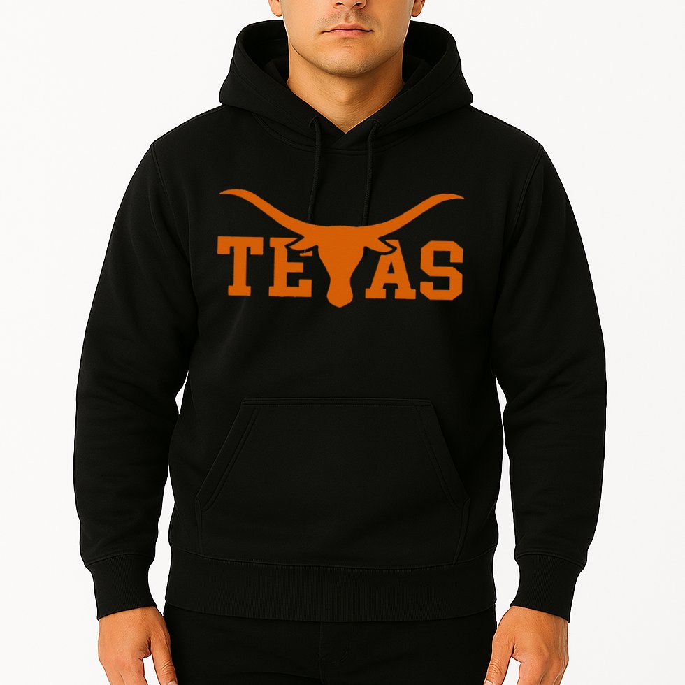 Texas USA Bull American Font Hoodie